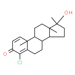 ChemSpider 2D Image | 4-Chloro-17-hydroxy-17-methylandrosta-1,4-dien-3-one | C20H27ClO2