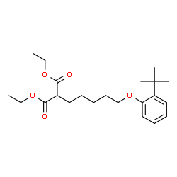 ChemSpider 2D Image | Diethyl {5-[2-(2-methyl-2-propanyl)phenoxy]pentyl}malonate | C22H34O5