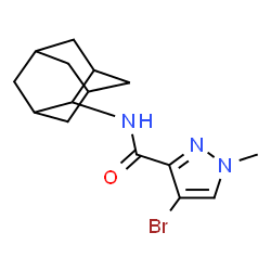 ChemSpider 2D Image | N-(Adamantan-2-yl)-4-bromo-1-methyl-1H-pyrazole-3-carboxamide | C15H20BrN3O