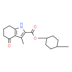 ChemSpider 2D Image | 4-Methylcyclohexyl 3-methyl-4-oxo-4,5,6,7-tetrahydro-1H-indole-2-carboxylate | C17H23NO3