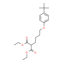 ChemSpider 2D Image | Diethyl {4-[4-(2-methyl-2-propanyl)phenoxy]butyl}malonate | C21H32O5