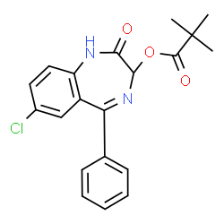 ChemSpider 2D Image | 7-Chloro-2-oxo-5-phenyl-2,3-dihydro-1H-1,4-benzodiazepin-3-yl pivalate | C20H19ClN2O3