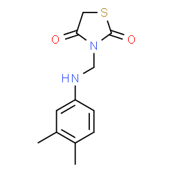 ChemSpider 2D Image | 3-[(3,4-Dimethyl-phenylamino)-methyl]-thiazolidine-2,4-dione | C12H14N2O2S
