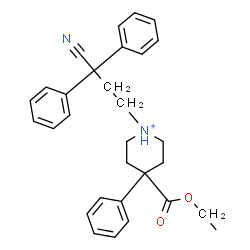 ChemSpider 2D Image | 1-(3-Cyano-3,3-diphenylpropyl)-4-(ethoxycarbonyl)-4-phenylpiperidinium | C30H33N2O2