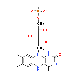 ChemSpider 2D Image | 5-Deoxy-5-(7,8-dimethyl-2,4-dioxo-1,3,4,5-tetrahydrobenzo[g]pteridin-10(2H)-yl)-1-O-phosphonato-D-xylitol | C17H21N4O9P