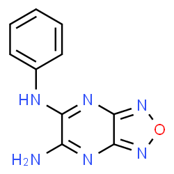 ChemSpider 2D Image | N-Phenyl[1,2,5]oxadiazolo[3,4-b]pyrazine-5,6-diamine | C10H8N6O