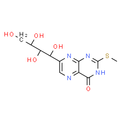 ChemSpider 2D Image | 2-(Methylsulfanyl)-7-(1,2,3,4-tetrahydroxybutyl)-4(3H)-pteridinone | C11H14N4O5S