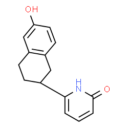 ChemSpider 2D Image | 6-(6-Hydroxy-1,2,3,4-tetrahydro-2-naphthalenyl)-2(1H)-pyridinone | C15H15NO2