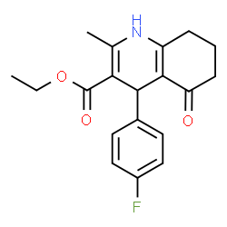 ChemSpider 2D Image | Ethyl 4-(4-fluorophenyl)-2-methyl-5-oxo-1,4,5,6,7,8-hexahydro-3-quinolinecarboxylate | C19H20FNO3