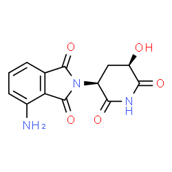 ChemSpider 2D Image | 4-Amino-2-(5-hydroxy-2,6-dioxo-3-piperidinyl)-1H-isoindole-1,3(2H)-dione | C13H11N3O5