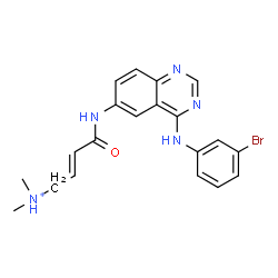 ChemSpider 2D Image | (2E)-4-({4-[(3-Bromophenyl)amino]-6-quinazolinyl}amino)-N,N-dimethyl-4-oxo-2-buten-1-aminium | C20H21BrN5O