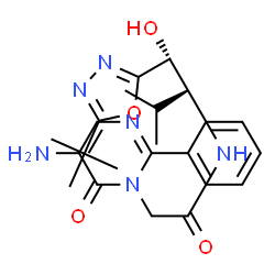 ChemSpider 2D Image | 2-(5-Amino-6-oxo-2-phenyl-1(6H)-pyrimidinyl)-N-{(1R,2R)-1-hydroxy-3-methyl-1-[5-(2-methyl-2-propanyl)-1,3,4-oxadiazol-2-yl]-2-butanyl}acetamide | C23H30N6O4
