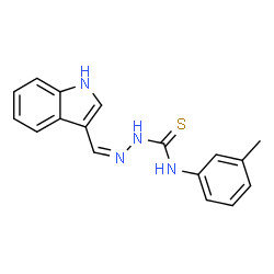 ChemSpider 2D Image | (2Z)-2-(1H-Indol-3-ylmethylene)-N-(3-methylphenyl)hydrazinecarbothioamide | C17H16N4S