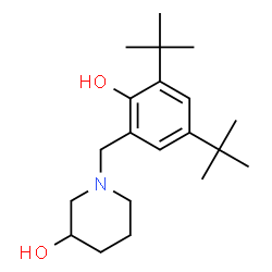 ChemSpider 2D Image | 1-[2-Hydroxy-3,5-bis(2-methyl-2-propanyl)benzyl]-3-piperidinol | C20H33NO2
