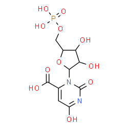 ChemSpider 2D Image | 2,6-Dioxo-3-(5-O-phosphonopentofuranosyl)-1,2,3,6-tetrahydro-4-pyrimidinecarboxylic acid | C10H13N2O11P
