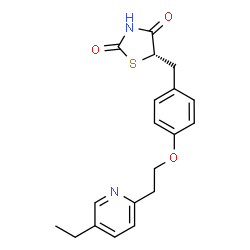 ChemSpider 2D Image | 5-{4-[2-(5-Ethyl-2-pyridinyl)ethoxy]benzyl}-1,3-thiazolidine-2,4-dione | C19H20N2O3S
