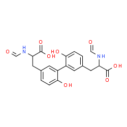 ChemSpider 2D Image | 3,3'-(6,6'-Dihydroxy-3,3'-biphenyldiyl)bis(2-formamidopropanoic acid) | C20H20N2O8