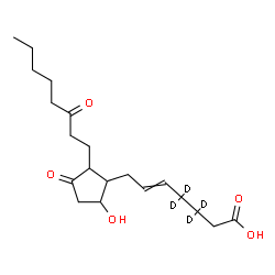 ChemSpider 2D Image | 9-Hydroxy-11,15-dioxo(3,3,4,4-~2~H_4_)prost-5-en-1-oic acid | C20H28D4O5