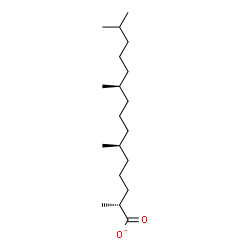 ChemSpider 2D Image | 2,6,10,14-Tetramethylpentadecanoate | C19H37O2