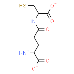 ChemSpider 2D Image | 2-Ammonio-5-[(1-carboxylato-2-sulfanylethyl)amino]-5-oxopentanoate | C8H13N2O5S