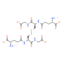 ChemSpider 2D Image | (2S,2'S)-5,5'-[Disulfanediylbis({(2R)-3-[(carboxylatomethyl)amino]-3-oxo-1,2-propanediyl}imino)]bis(2-ammonio-5-oxopentanoate) | C20H30N6O12S2