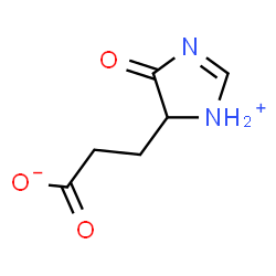 ChemSpider 2D Image | 3-(4-Oxo-4,5-dihydro-1H-imidazol-1-ium-5-yl)propanoate | C6H8N2O3