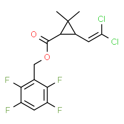 ChemSpider 2D Image | 2,3,5,6-Tetrafluorobenzyl 3-(2,2-dichlorovinyl)-2,2-dimethylcyclopropanecarboxylate | C15H12Cl2F4O2