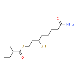 ChemSpider 2D Image | S-(8-Amino-8-oxo-3-sulfanyloctyl) 2-methylbutanethioate | C13H25NO2S2