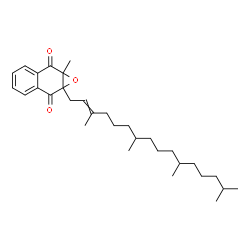 ChemSpider 2D Image | 1a-Methyl-7a-(3,7,11,15-tetramethyl-2-hexadecen-1-yl)-1a,7a-dihydronaphtho[2,3-b]oxirene-2,7-dione | C31H46O3