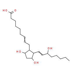 ChemSpider 2D Image | 9-[3,5-Dihydroxy-2-(3-hydroxy-1-octen-1-yl)cyclopentyl]-7-nonenoic acid | C22H38O5