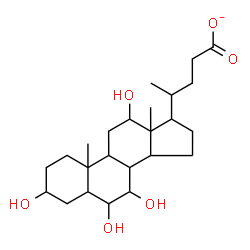 ChemSpider 2D Image | 3,6,7,12-Tetrahydroxycholan-24-oate | C24H39O6