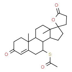 ChemSpider 2D Image | S-(10,13-Dimethyl-3,5'-dioxo-1,2,3,4',5',6,7,8,9,10,11,12,13,14,15,16-hexadecahydro-3'H-spiro[cyclopenta[a]phenanthrene-17,2'-furan]-7-yl) ethanethioate | C24H32O4S