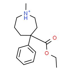 ChemSpider 2D Image | 4-(Ethoxycarbonyl)-1-methyl-4-phenylazepanium | C16H24NO2