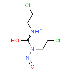 ChemSpider 2D Image | 2-Chloro-N-[(2-chloroethyl)(nitroso)carbamoyl]ethanaminium | C5H10Cl2N3O2