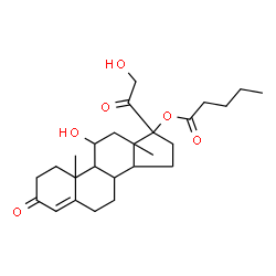 ChemSpider 2D Image | 11,21-Dihydroxy-3,20-dioxopregn-4-en-17-yl valerate | C26H38O6