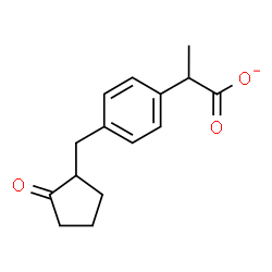 ChemSpider 2D Image | 2-{4-[(2-Oxocyclopentyl)methyl]phenyl}propanoate | C15H17O3