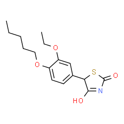 ChemSpider 2D Image | 5-[3-Ethoxy-4-(pentyloxy)phenyl]-1,3-thiazolidine-2,4-dione | C16H21NO4S