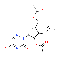 ChemSpider 2D Image | 2-(2,3,5-Tri-O-acetylpentofuranosyl)-1,2,4-triazine-3,5(2H,4H)-dione | C14H17N3O9