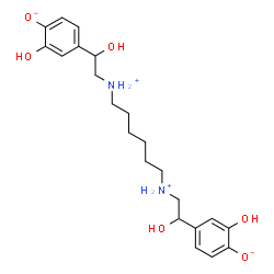 ChemSpider 2D Image | 4,4'-{1,6-Hexanediylbis[ammonio(1-hydroxy-2,1-ethanediyl)]}bis(2-hydroxyphenolate) | C22H32N2O6