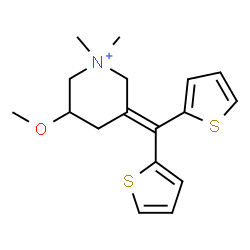 ChemSpider 2D Image | 3-(Di-2-thienylmethylene)-5-methoxy-1,1-dimethylpiperidinium | C17H22NOS2
