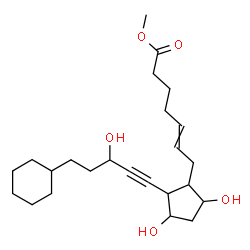 ChemSpider 2D Image | Methyl 7-[2-(5-cyclohexyl-3-hydroxy-1-pentyn-1-yl)-3,5-dihydroxycyclopentyl]-5-heptenoate | C24H38O5