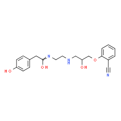 ChemSpider 2D Image | N-(2-{[3-(2-Cyanophenoxy)-2-hydroxypropyl]amino}ethyl)-2-(4-hydroxyphenyl)acetamide | C20H23N3O4