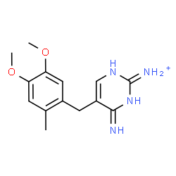 ChemSpider 2D Image | 4-Amino-5-(4,5-dimethoxy-2-methylbenzyl)-2-pyrimidinaminium | C14H19N4O2