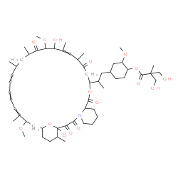 ChemSpider 2D Image | 4-[2-(1,18-Dihydroxy-19,30-dimethoxy-15,17,21,23,29,35-hexamethyl-2,3,10,14,20-pentaoxo-11,36-dioxa-4-azatricyclo[30.3.1.0~4,9~]hexatriaconta-16,24,26,28-tetraen-12-yl)propyl]-2-methoxycyclohexyl 3-hy
droxy-2-(hydroxymethyl)-2-methylpropanoate | C56H87NO16