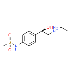 ChemSpider 2D Image | N-[(2R)-2-Hydroxy-2-{4-[(methylsulfonyl)amino]phenyl}ethyl]-2-propanaminium | C12H21N2O3S