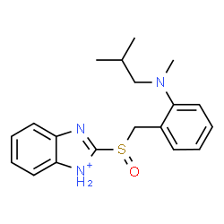 ChemSpider 2D Image | 2-({2-[Isobutyl(methyl)amino]benzyl}sulfinyl)-1H-3,1-benzimidazol-1-ium | C19H24N3OS