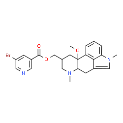 ChemSpider 2D Image | (10-Methoxy-1,6-dimethylergolin-8-yl)methyl 5-bromonicotinate | C24H26BrN3O3