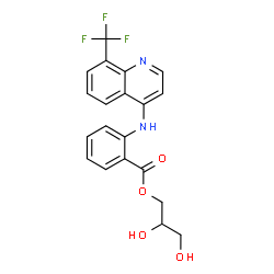 ChemSpider 2D Image | 2,3-Dihydroxypropyl 2-{[8-(trifluoromethyl)-4-quinolinyl]amino}benzoate | C20H17F3N2O4