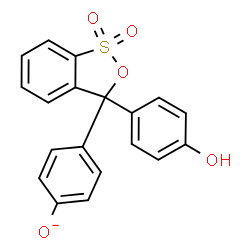 ChemSpider 2D Image | 4-[3-(4-Hydroxyphenyl)-1,1-dioxido-3H-2,1-benzoxathiol-3-yl]phenolate | C19H13O5S