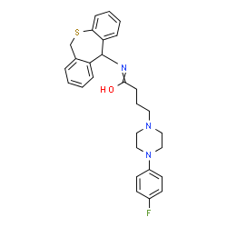 ChemSpider 2D Image | N-(6,11-Dihydrodibenzo[b,e]thiepin-11-yl)-4-[4-(4-fluorophenyl)-1-piperazinyl]butanamide | C28H30FN3OS